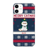 Personalized Meowy Catmas Cat Xmas Ugly Christmas Gift Phonecase Printed LVA231022