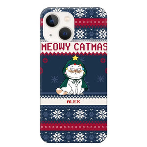 Personalized Meowy Catmas Cat Xmas Ugly Christmas Gift Phonecase Printed LVA231022