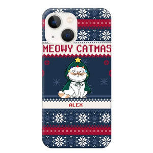 Personalized Meowy Catmas Cat Xmas Ugly Christmas Gift Phonecase Printed LVA231022