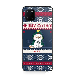 Personalized Meowy Catmas Cat Xmas Ugly Christmas Gift Phonecase Printed LVA231022