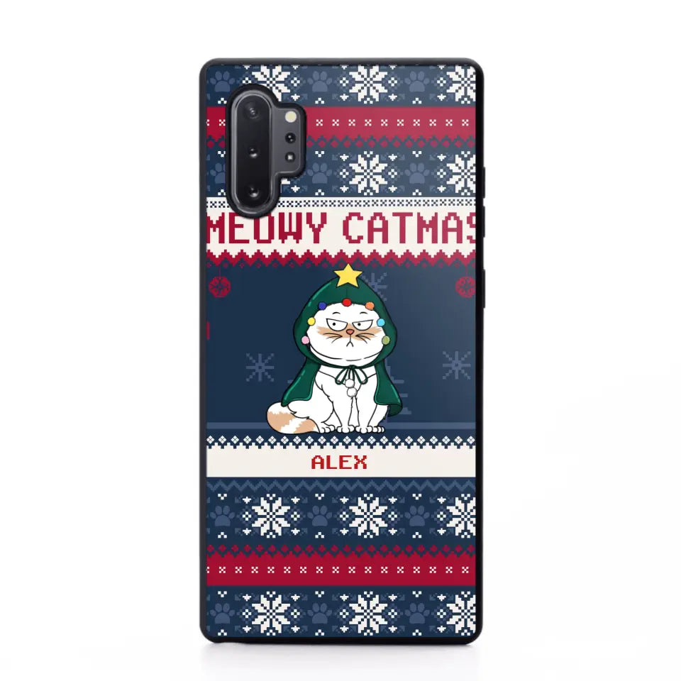 Personalized Meowy Catmas Cat Xmas Ugly Christmas Gift Phonecase Printed LVA231022