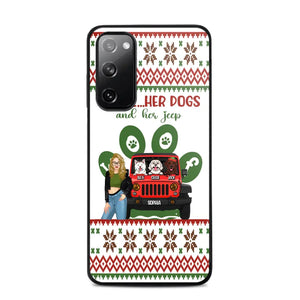 Personalized A Girl Her Dogs And Her Jeep Jeep Girl Phonecase Printed MTHN231038