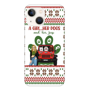 Personalized A Girl Her Dogs And Her Jeep Jeep Girl Phonecase Printed MTHN231038