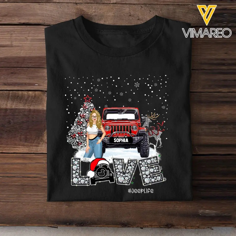 Personalized Love Jeep Life Christmas Gift T-shirt Printed NMTVQ231056