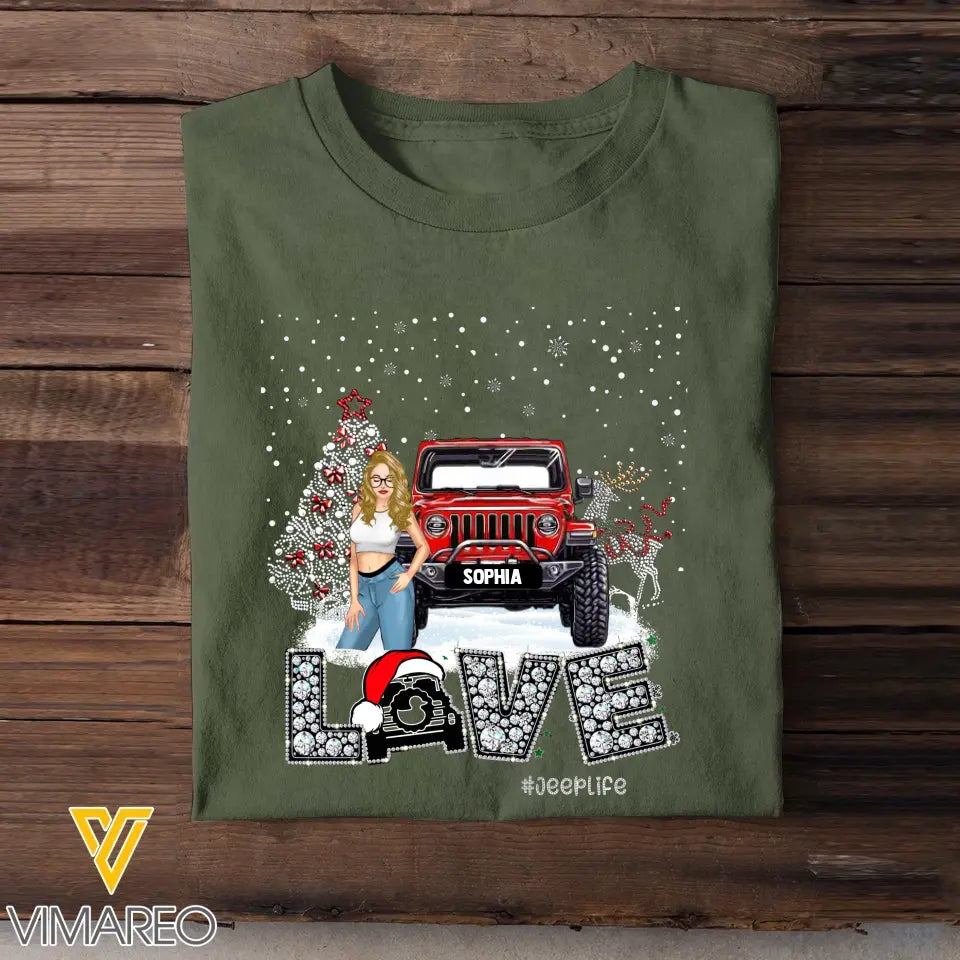 Personalized Love Jeep Life Christmas Gift T-shirt Printed NMTVQ231056
