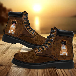 Personalized Dog Cute Dog Lovers Gift Leather Boots Printed KVH231078