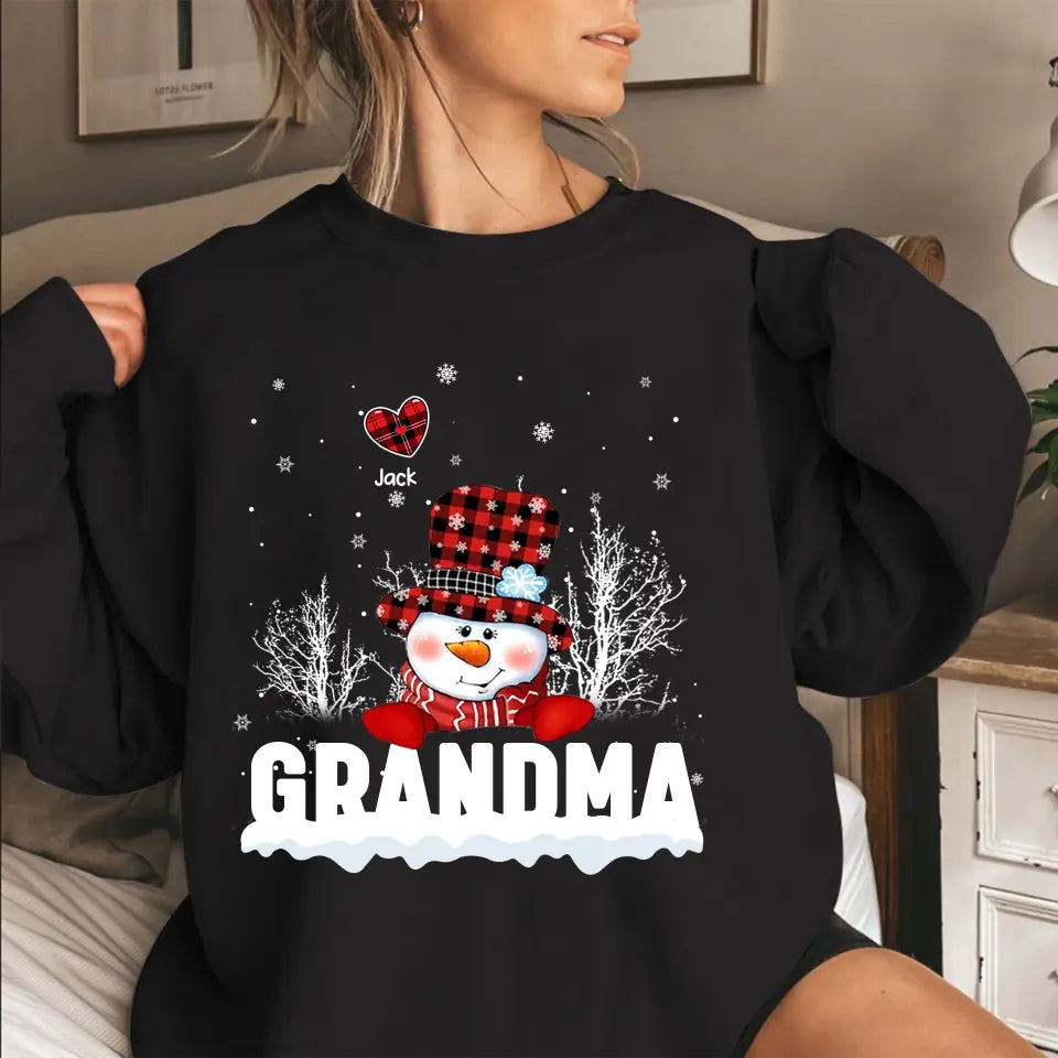 Personalized Grandma Snowman Custom Name Xmas Snow Vibes Christmas Gift Sweatshirt Printed LDMLVA231072