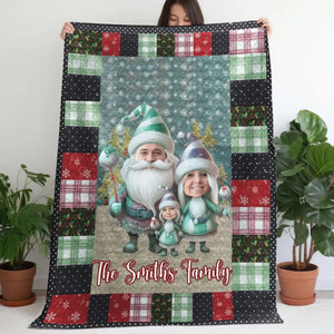 Personalized Upload Your Photo Family Christmas Gift Sherpa or Fleece Blanket Printed NMTVQ231077