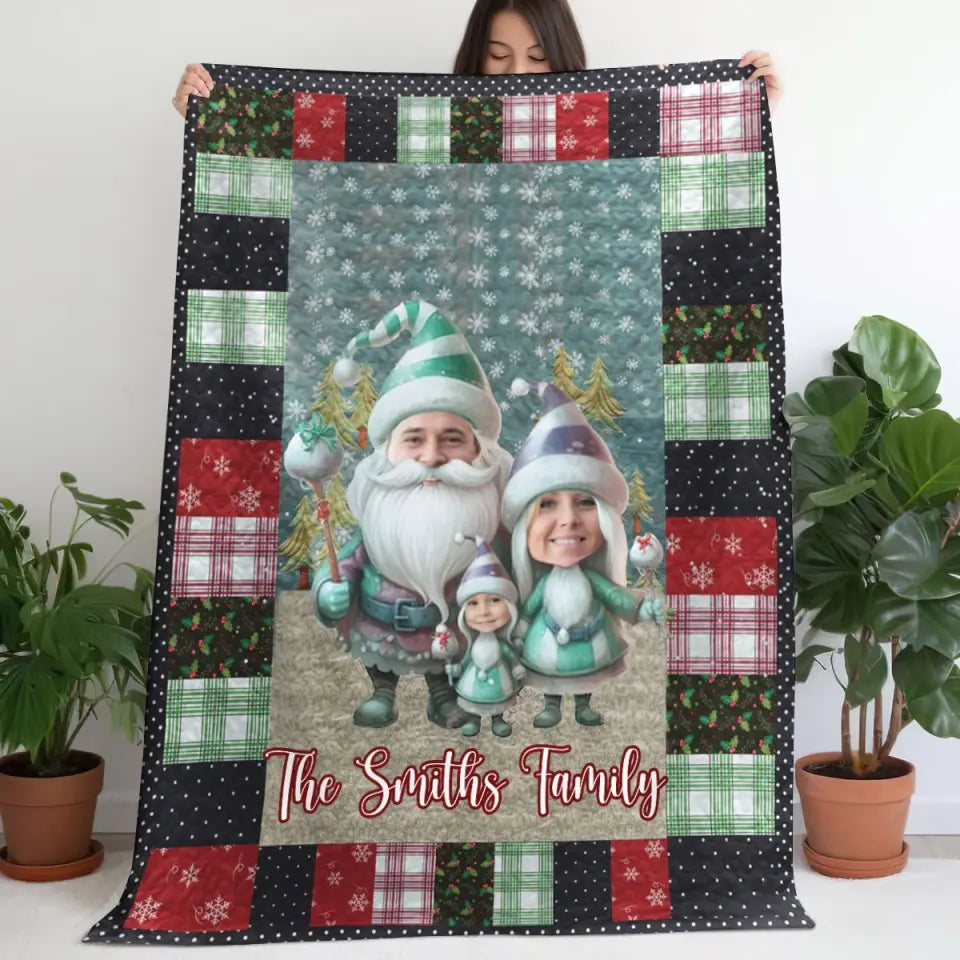 Personalized Upload Your Photo Family Christmas Gift Sherpa or Fleece Blanket Printed NMTVQ231077