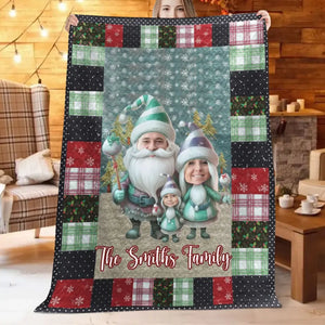 Personalized Upload Your Photo Family Christmas Gift Sherpa or Fleece Blanket Printed NMTVQ231077