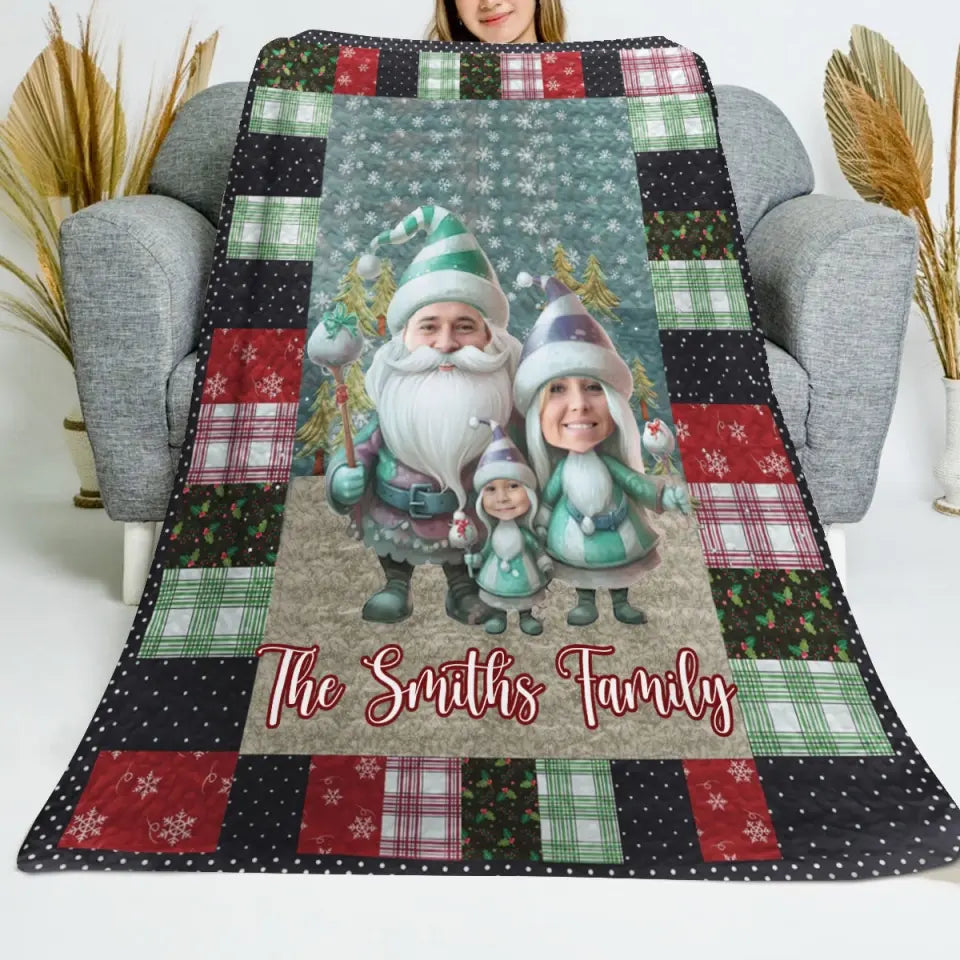 Personalized Upload Your Photo Family Christmas Gift Sherpa or Fleece Blanket Printed NMTVQ231077