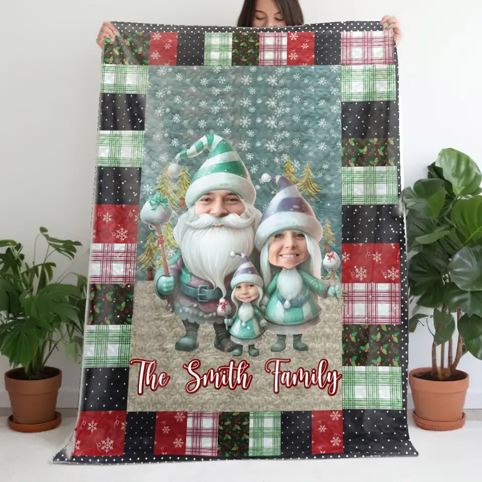 Personalized Upload Your Photo Family Christmas Gift Sherpa or Fleece Blanket Printed NMTVQ231077