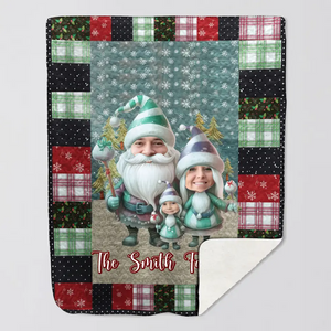 Personalized Upload Your Photo Family Christmas Gift Sherpa or Fleece Blanket Printed NMTVQ231077