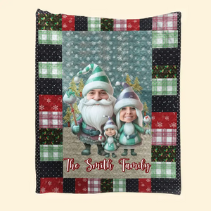 Personalized Upload Your Photo Family Christmas Gift Sherpa or Fleece Blanket Printed NMTVQ231077