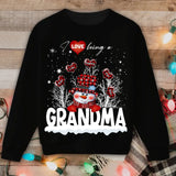 Personalized i Love Being A Grandma Snowman  Hearts with Kid Names Xmas Snow Vibes Christmas Gift Sweatshirt Printed HN231085