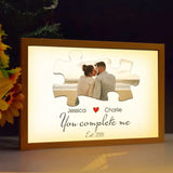 Personalized Upload Your Photo You Complete Me Couple Light Frame Canvas Printed NMTVQ231093