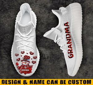 Personalized Snowman Grandma Hearts & Kid Names Yeezy Shoes Printed HN231097