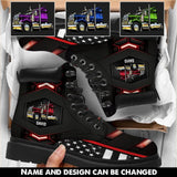 Personalized Truck Color & Custom Name Leather Boots Printed KVH231105