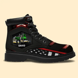 Personalized Truck Color & Custom Name Leather Boots Printed KVH231105