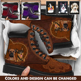 Personalized Dog Name Dog Lovers Gift Leather Boots Printed KVH231130