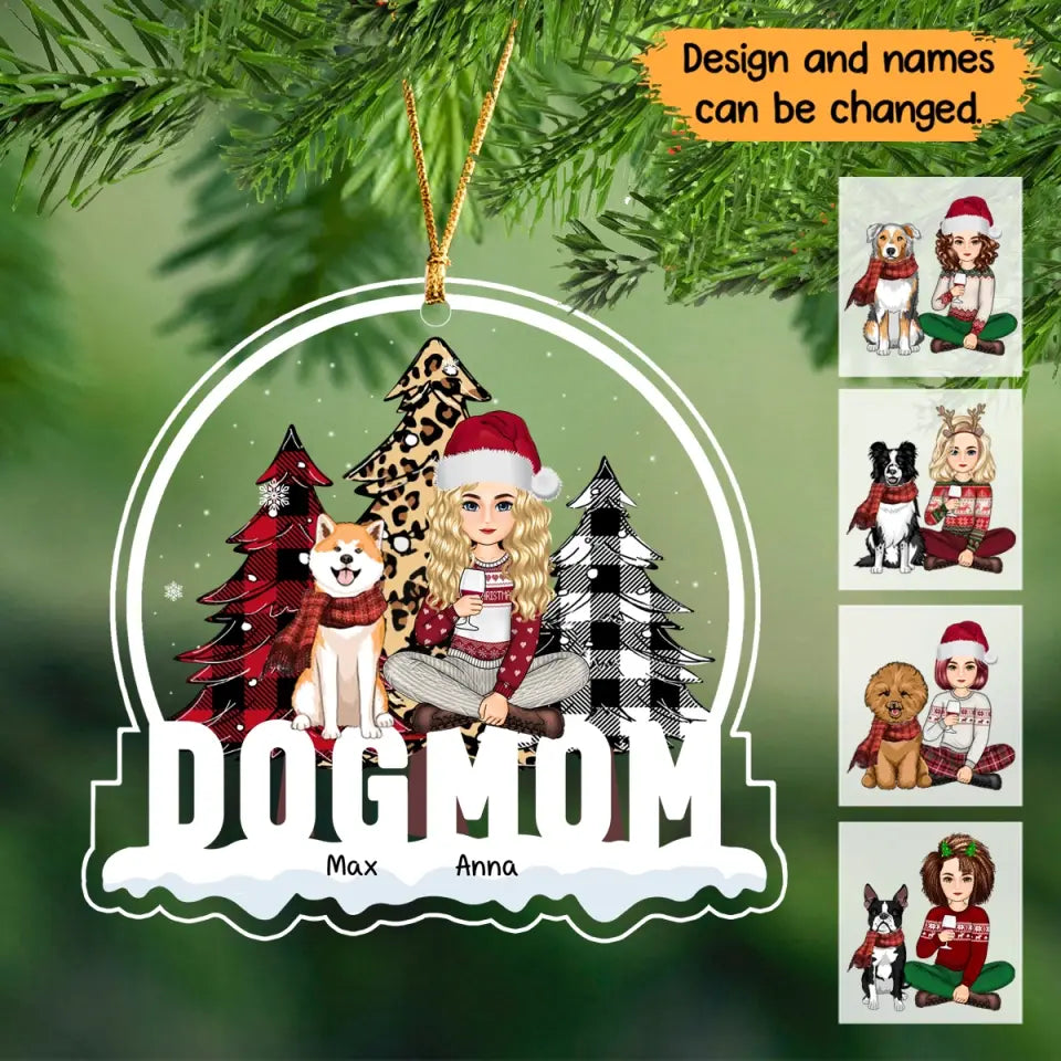 Personalized Dog Mom Dog Lovers Gift Christmas Gift Acrylic Ornament Printed LVA231139