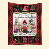 Personalized The Love Between Grandma And Grandkids Is Forever Sherpa or Fleece Blanket Printed HTHHN231020