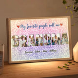 Personalized Upload Your Photo My Favorite People Call Me Grandma Custom Name Light Frame Canvas Printed HTHVQ231146