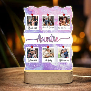 Personalized Upload Your Photo Auntie Gift LED Night Light Acrylic LED Lamp Printed HTHVQ231156