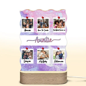 Personalized Upload Your Photo Auntie Gift LED Night Light Acrylic LED Lamp Printed HTHVQ231156