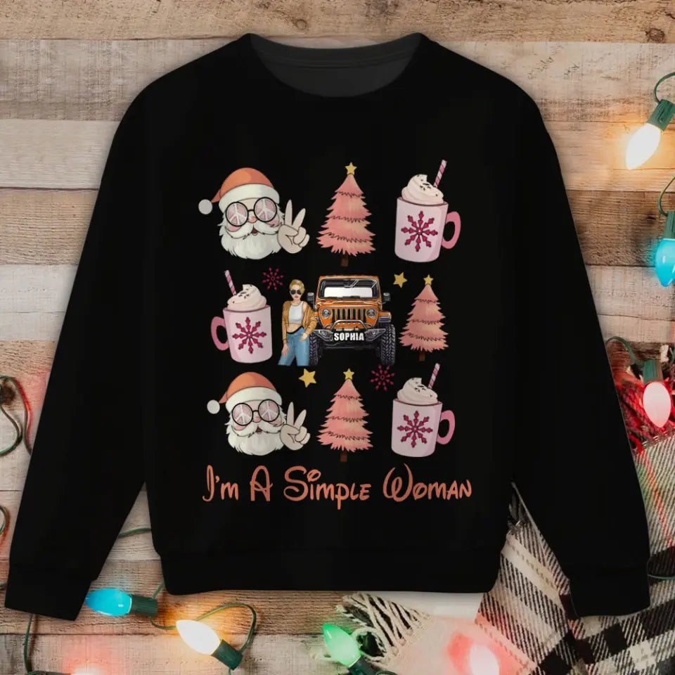 Personalized I'm A Simple Woman Jeep Girl Christmas Gift Sweatshirt Printed NTMTHN231165