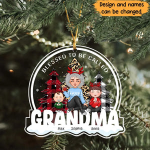 Personalized Blessed To Be Called Grandma Christmas Gift Acrylic Ornament Printed HN231149