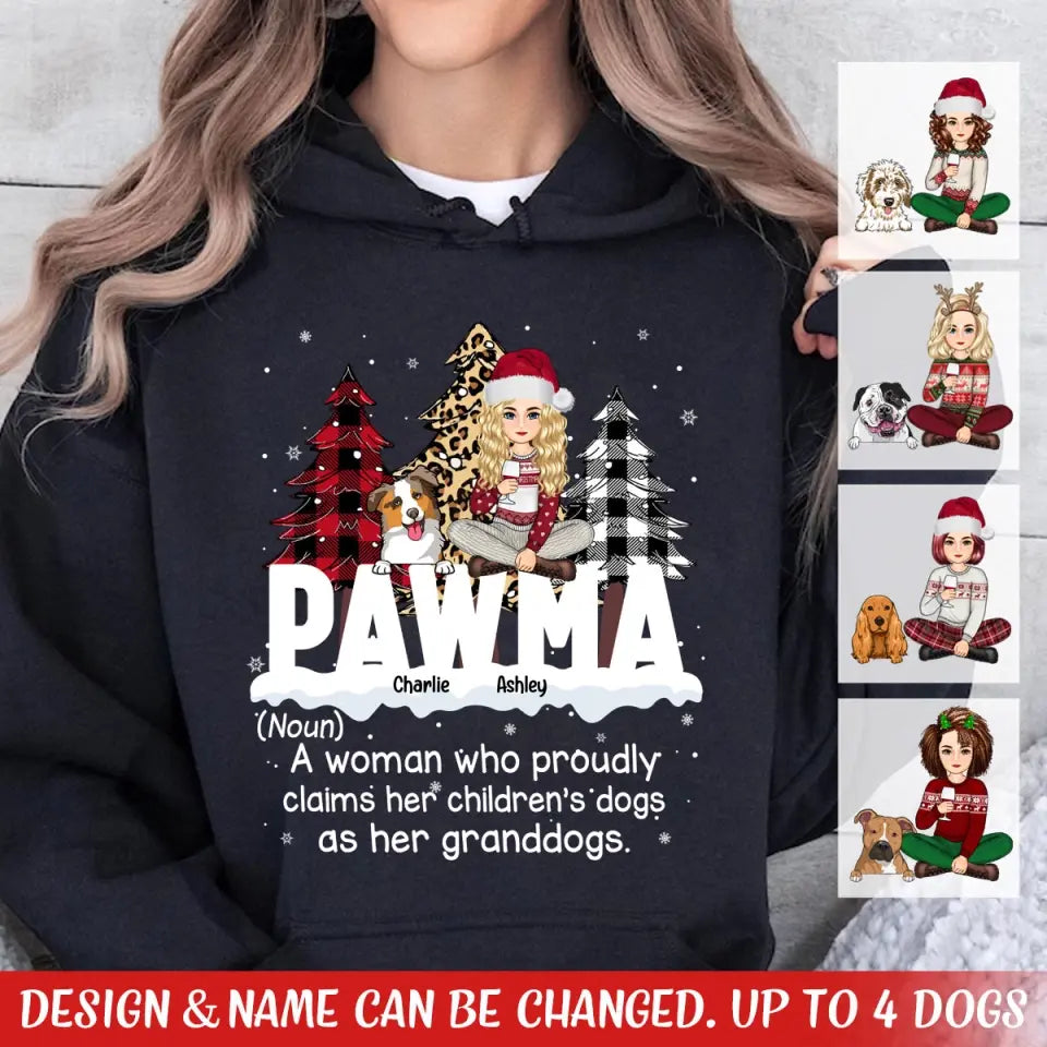 Personalized Pawma A Woman Who Proudly Claims Her Children's Dogs As Her Granddogs Christmas Gift Hoodie 2D Printed LVA231173