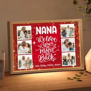 Personalized Upload Your Photo We Love You To The Moon And Back Christmas Gift Light Frame Canvas Printed HTHVQ231180