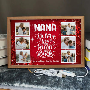 Personalized Upload Your Photo We Love You To The Moon And Back Christmas Gift Light Frame Canvas Printed HTHVQ231180