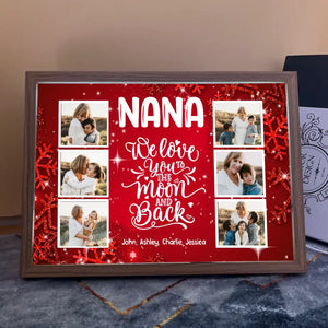 Personalized Upload Your Photo We Love You To The Moon And Back Christmas Gift Light Frame Canvas Printed HTHVQ231180