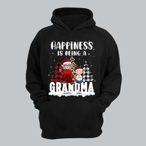 Personalized Happiness Is Being A Grandma Christmas Gift Hoodie 2D Printed LVA231205