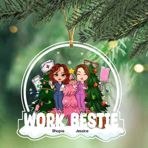 Personalized Work Bestie Nurse Christmas Gift Acrylic Ornament Printed LDMKVH231211