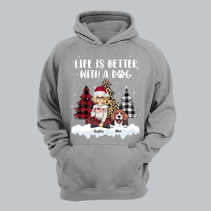 Personalized Life Is Better With Dogs Dog Christmas Gift Hoodie 2D Printed LDMKVH231204