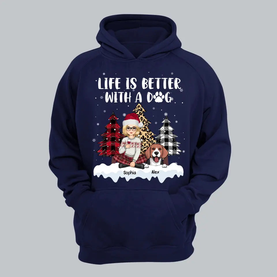 Personalized Life Is Better With Dogs Dog Christmas Gift Hoodie 2D Printed LDMKVH231204