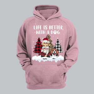 Personalized Life Is Better With Dogs Dog Christmas Gift Hoodie 2D Printed LDMKVH231204