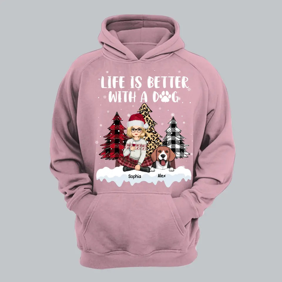 Personalized Life Is Better With Dogs Dog Christmas Gift Hoodie 2D Printed LDMKVH231204