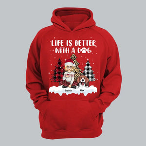 Personalized Life Is Better With Dogs Dog Christmas Gift Hoodie 2D Printed LDMKVH231204