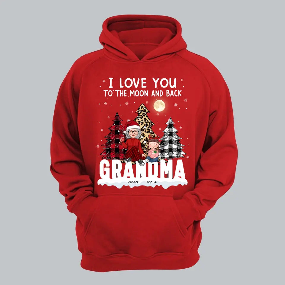 Personalized Happiness Is Being A Grandma Girl Xmas Kid Names Christmas Gift Hoodie 2D Printed LVA231216