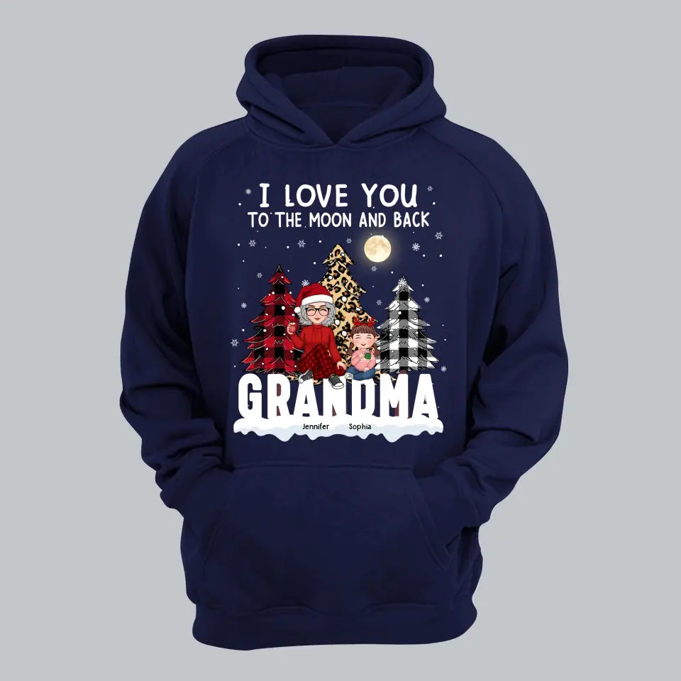 Personalized Happiness Is Being A Grandma Girl Xmas Kid Names Christmas Gift Hoodie 2D Printed LVA231216