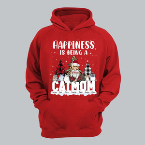 Personalized Happiness Is Being A Cat Mom Cat Lovers Gift Christmas Gift Hoodie 2D Printed LVA231221