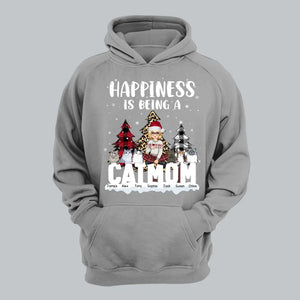 Personalized Happiness Is Being A Cat Mom Cat Lovers Gift Christmas Gift Hoodie 2D Printed LVA231221