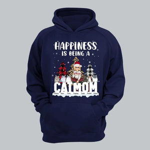 Personalized Happiness Is Being A Cat Mom Cat Lovers Gift Christmas Gift Hoodie 2D Printed LVA231221