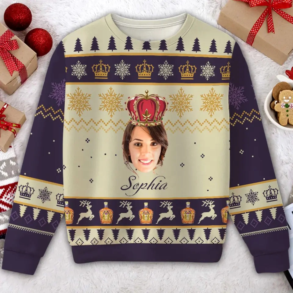 Personalized Upload Your Photo Crown Royal Ugly Sweater Printed HN231230