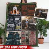 Personalized Upload Your Photo With Jeep If I Can't Take My Jeep I'm Not Going Jeep Sherpa or Fleece Blanket Printed NMTVQ231234