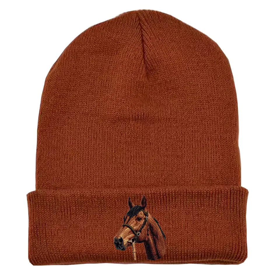 Personalized Upload Your Horse Photo Embroidered Beanie Printed VQ231235